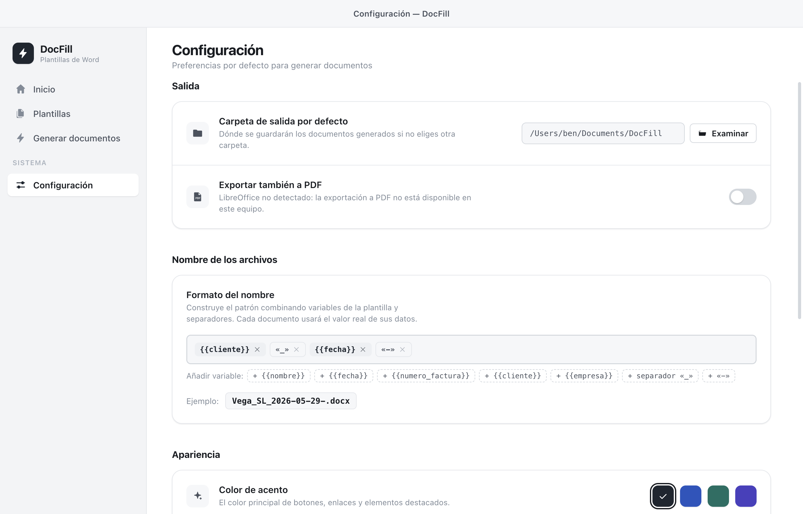 Configuración